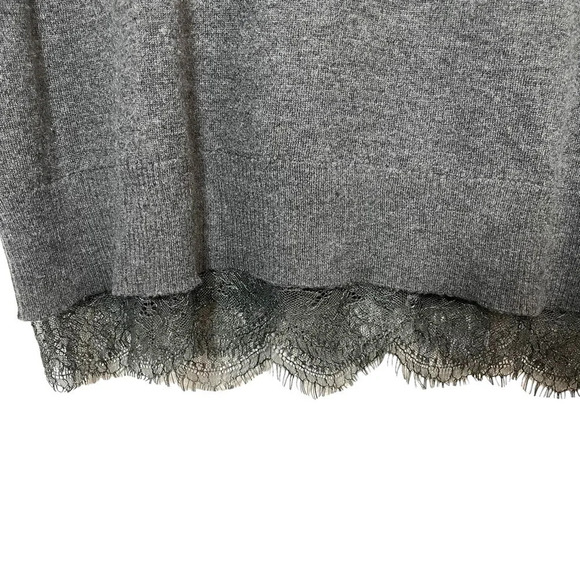 Joie Women’s Hilano Lace-Hem Wool/Cashmere Pullover Sweater in Grey Size XS - Picture 7 of 10